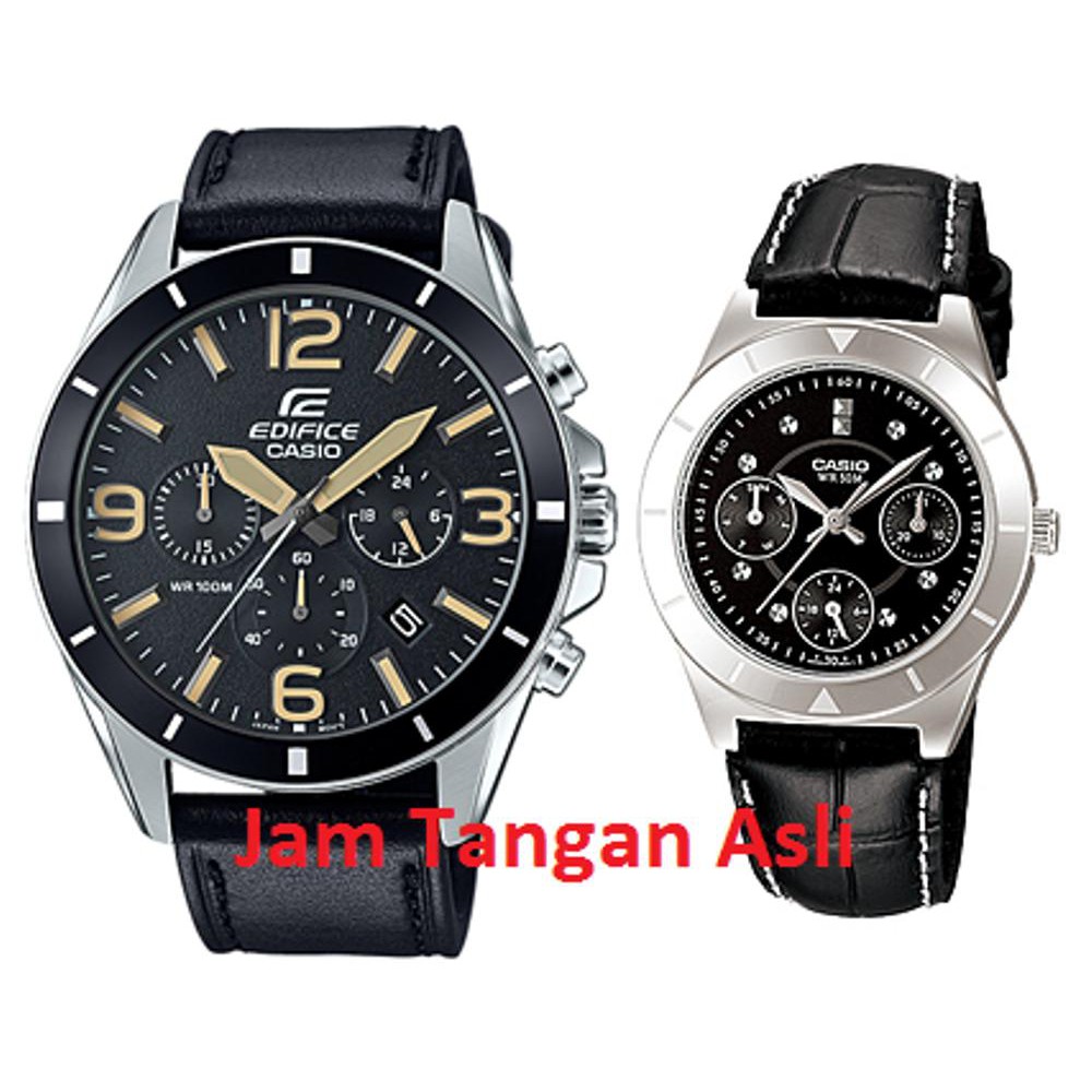Jam Tangan Casio Original Couple Pria Wanita Edifice EFR 553L 1B LTP 2083L 1A Harga Sepasang