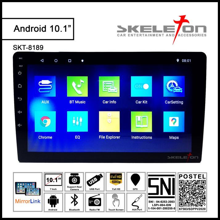 2 Din Head Unit Android 10 Inch Skeleton 8189 Double Din Bluetooth Gps