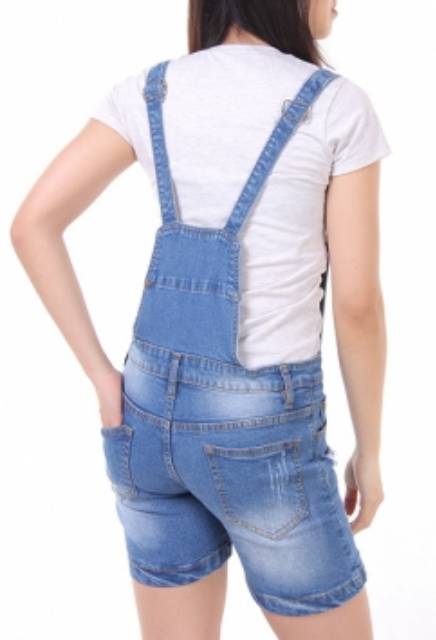 Overall Rok celana Pendek Jeans Wanita Denim JSK