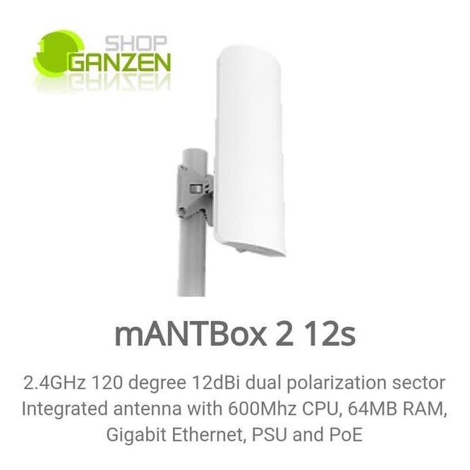 Mikrotik Embedded Sectoral 2.4Ghz MIMO RB911G-2HPnD-12S / mANTBox-12s