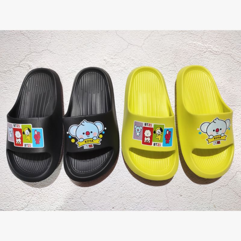 sandal slop anak perempuan model bt21 karet senyawa
