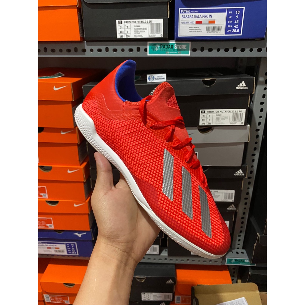 Sepatu Futsal Adidas X Tango 18.3 IN Red/Silver BB9392 Original BNIB
