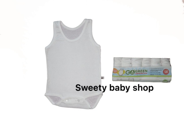 Singlet jumper isi 6 SNI katun 0-2.5th putih polos Katun STRECH serap keringat putih kancing Praktis