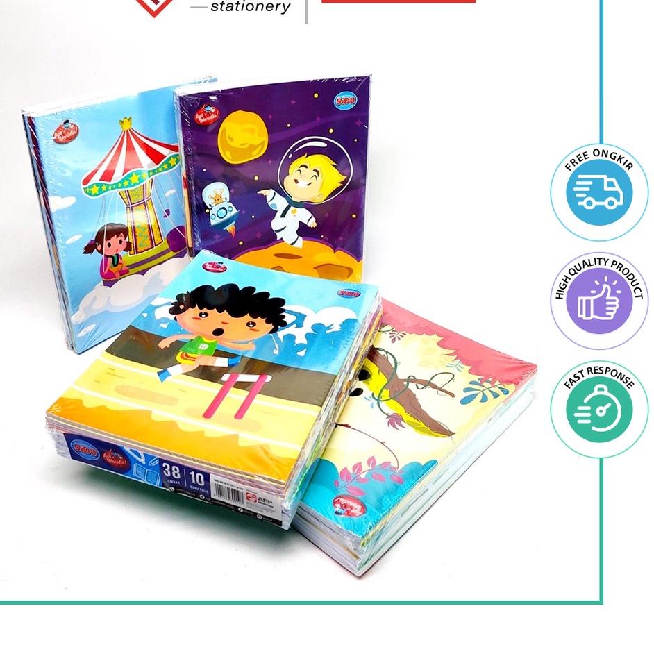 

Terlaris 10pcs Buku Tulis SIDU Garis 38lembar / 1pack Buku Tulis SIDU 38lembar