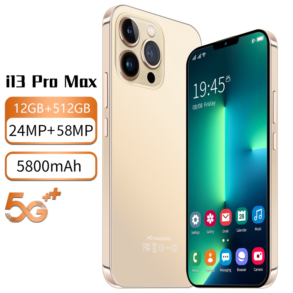 Ponsel Asli i13 Pro max Memori Asli 8GB + 256 GB Android 10.0 Ponsel Layar HD 7.5 Inci Smartphone 5G Ponsel 48MP Ponsel Kamera