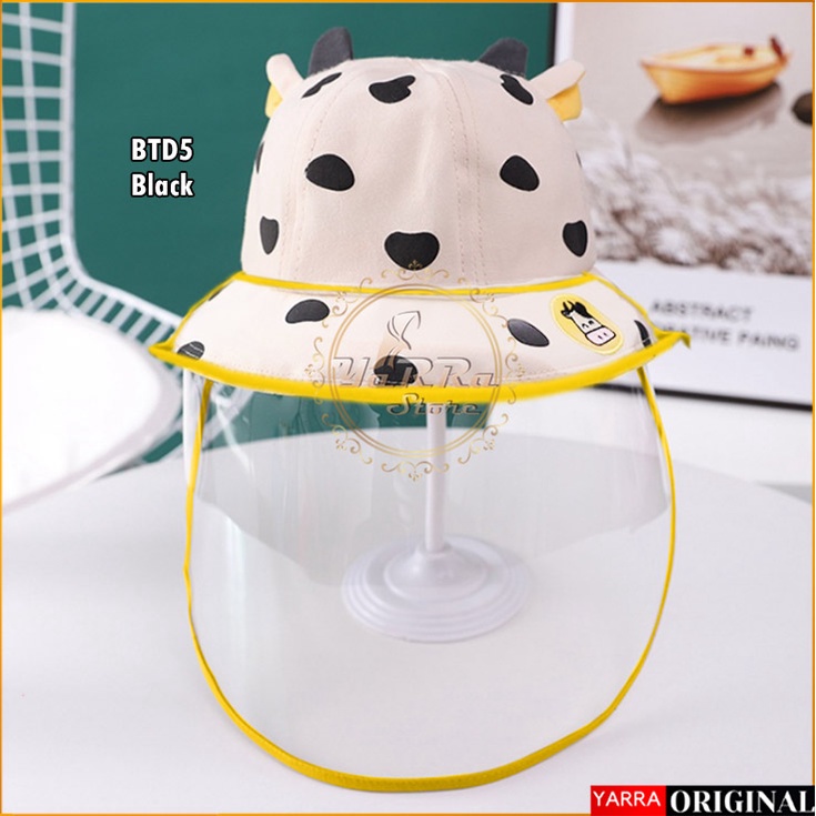 TOPI ANAK BUCKET PEREMPUAN BUCKET LAKI LAKI MOTIF JERAPAH PELINDUNG WAJAH ANTI VIRUS BTA-BTD5-BLACK