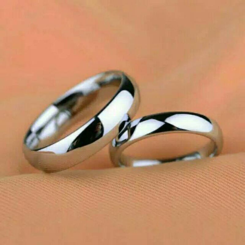 cincin titanium pria wanita cincin polos