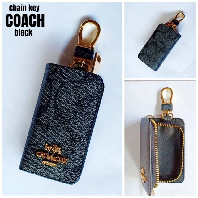 Gantungan Kunci Mobil Coach Hitam - Dompet Kunci Mobil - Dompet Kunci Motor