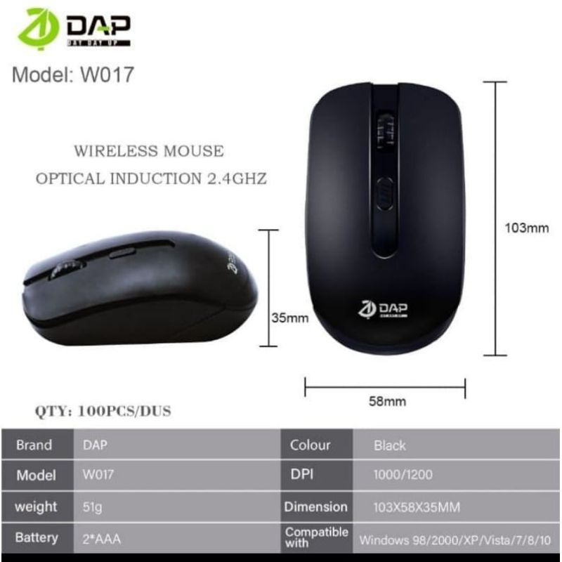 Mouse WIRELESS DAP W017 ORIGINAL