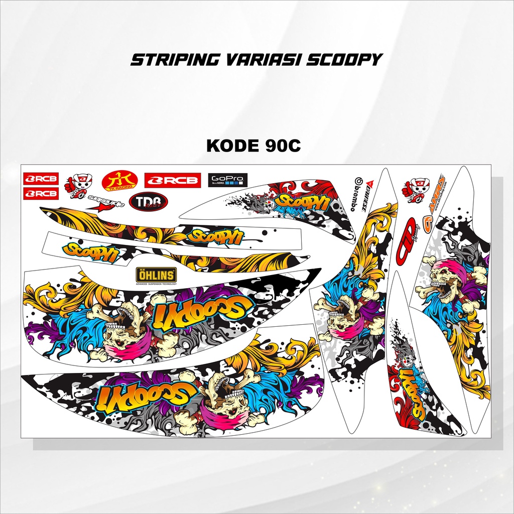 Striping Scoopy Sticker Scoopy 2013/2017 Variasi Kode 90