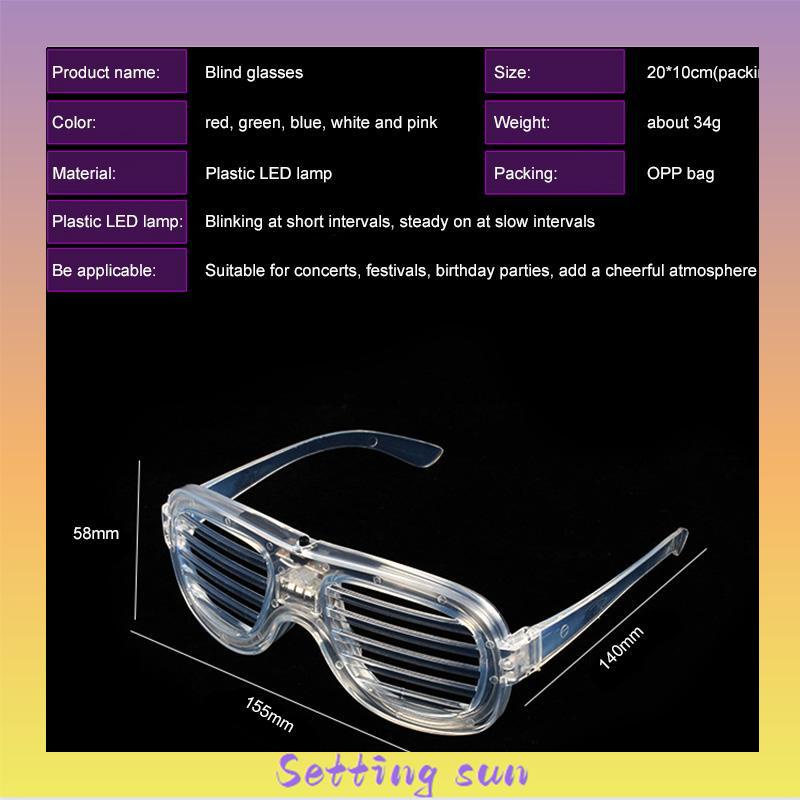 LED Kacamata Nyala Malam Colorful Eyeglass Aksesoris Fashion TN