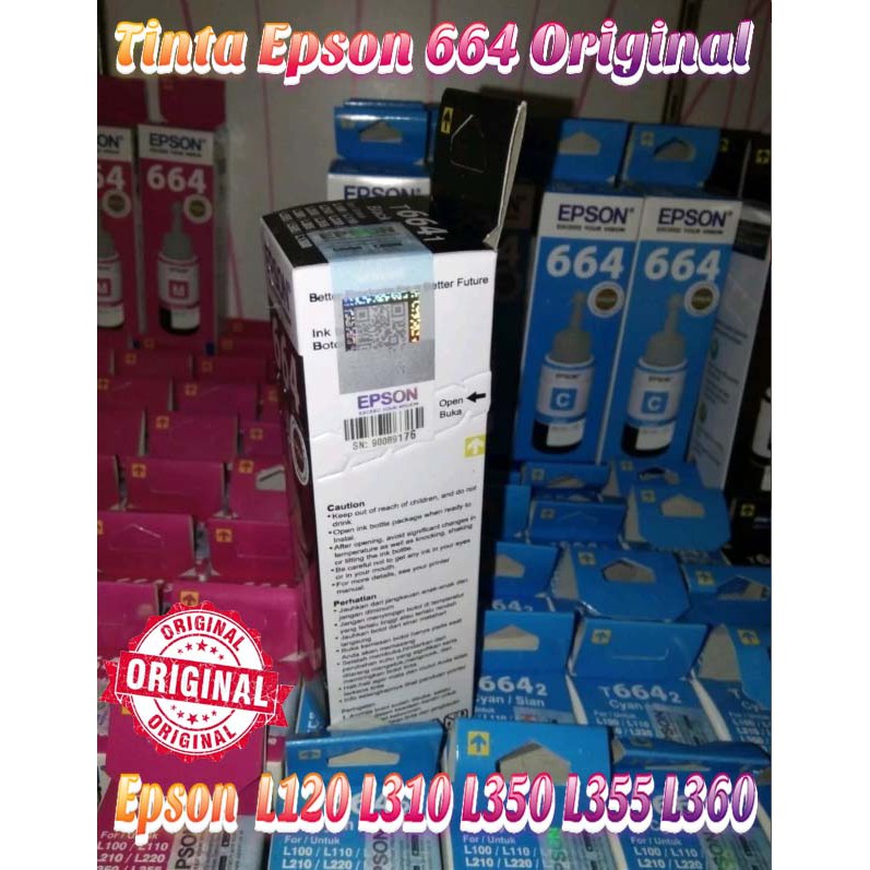 Tinta printer Original Epson 664 tipe L120 L310 L350 L355 