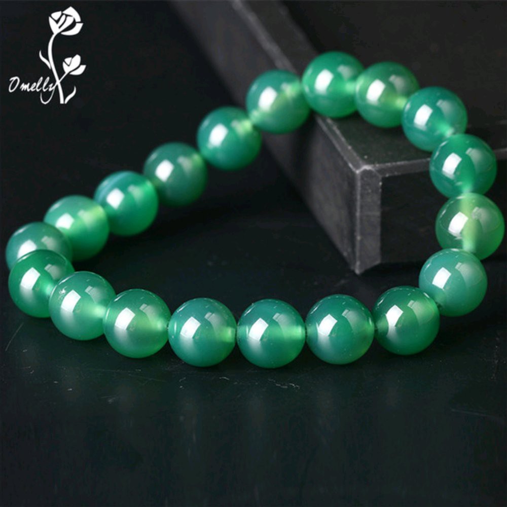 GELANG NATURAL GREEN CHALCEDONY ELEGAN 10MM