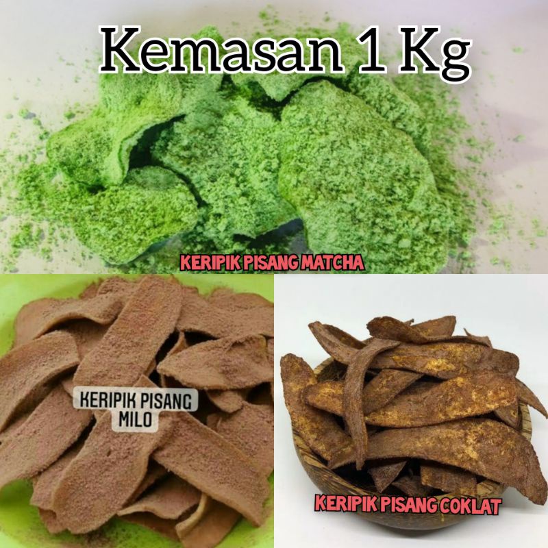 kripik pisang coklat/kripik pisang milo/kripik pisang matcha