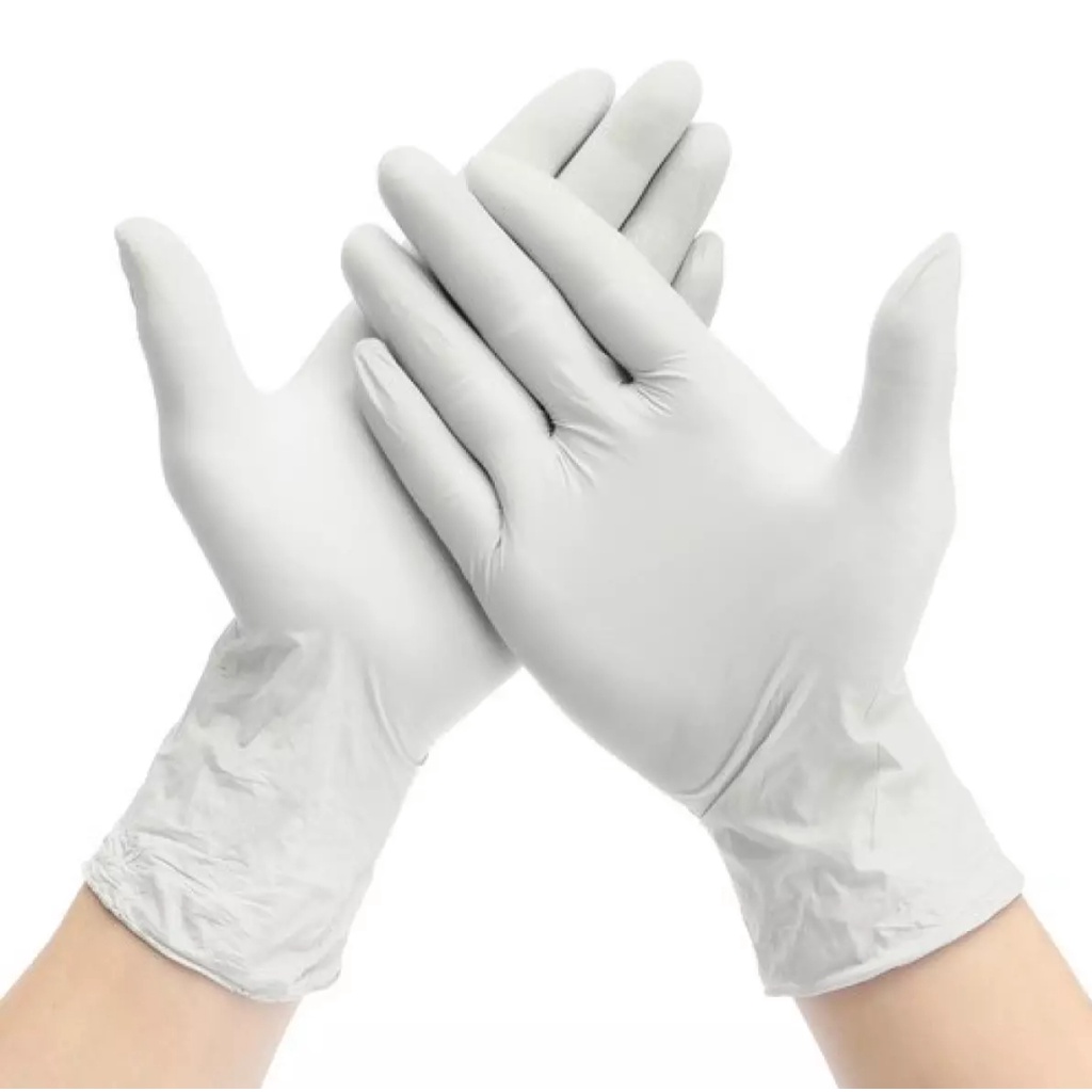 Sarung Tangan Detailing Karet / Sarung Tangan Karet Nitrile - White Nitrile Gloves Putih