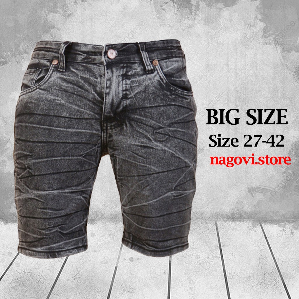 COD Celana Pendek Pria Celana Jeans Pria Pendek JUMBO Celana Pria Import Denim Distro BIG SIZE Outdo