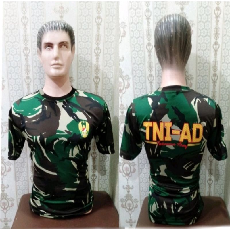 kaos loreng pria/dryfit tni