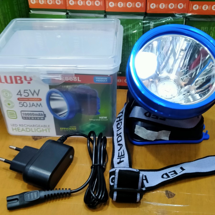 Senter Kepala/headlamp Luby L-2868L 45Watt Led Cahaya Super Terang