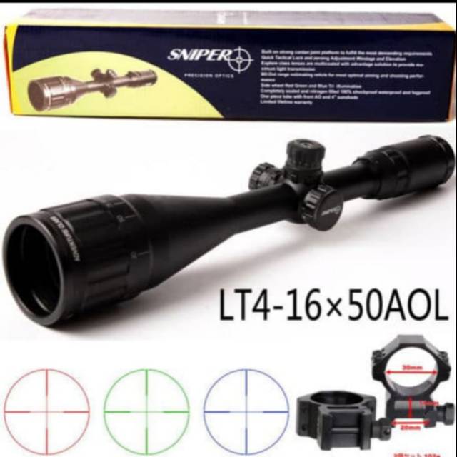 Telescope Sniper LT 4-16X50 AOL Reticle Glass Mildot Rifle Scope Teleskop Sniper
