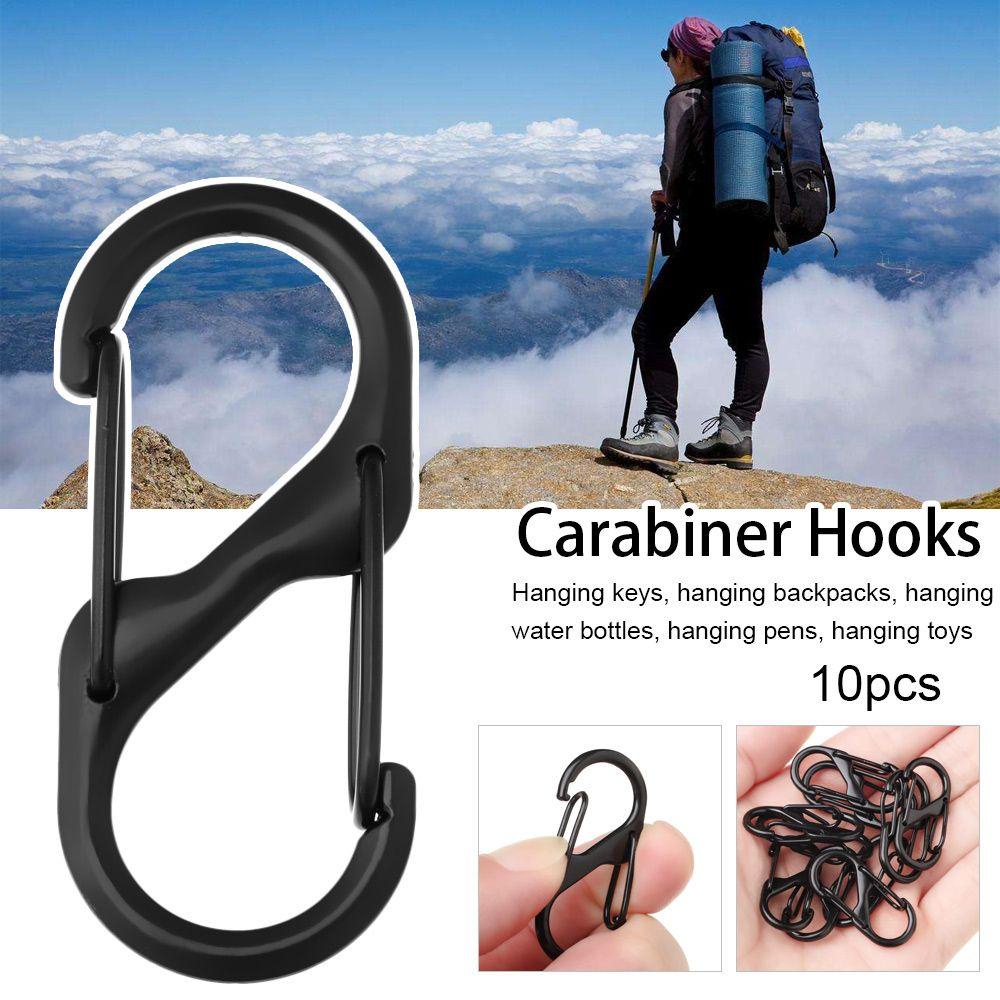 Suyo 10pcs Carabiner Zinc Alloy Tahan Lama S Type Outdoor Camping Ransel Gesper