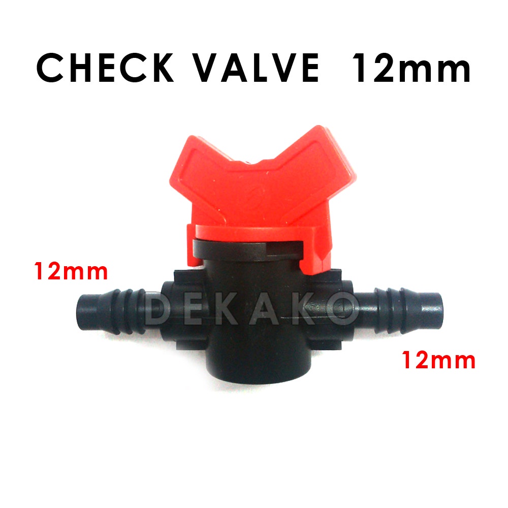 Check Valve Stop Kran Selang PE 12 mm Irigasi Hydroponik/Taman