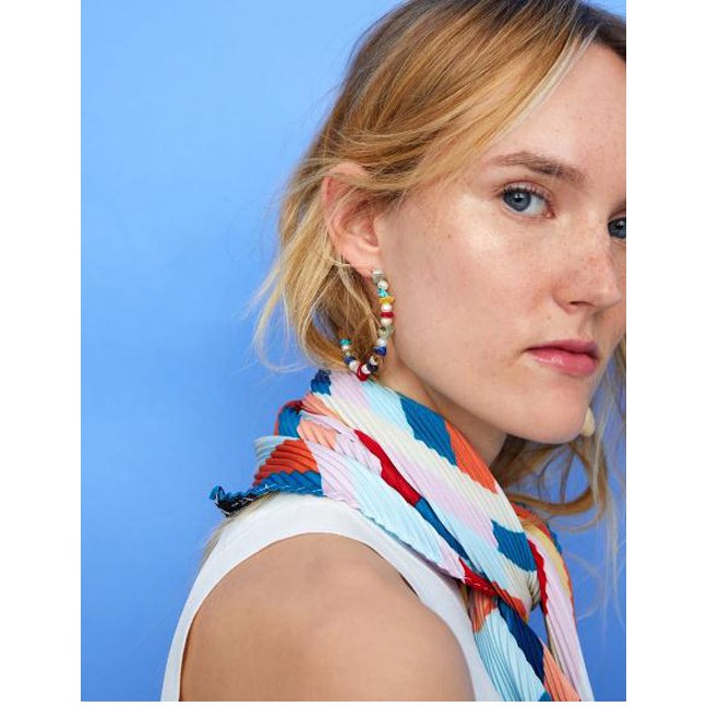 LRC Anting Tusuk Fashion Color Alloy Resin Color Circle Earrings F55079