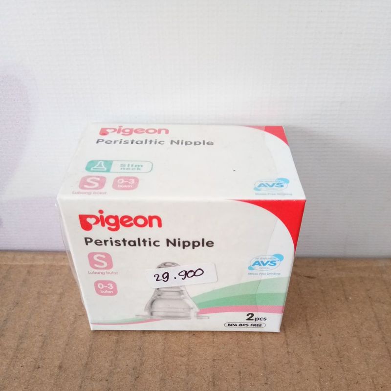 PIGEON PERISTALTIC NIPPLE SLIM NECK 2PC S, M, Y, L