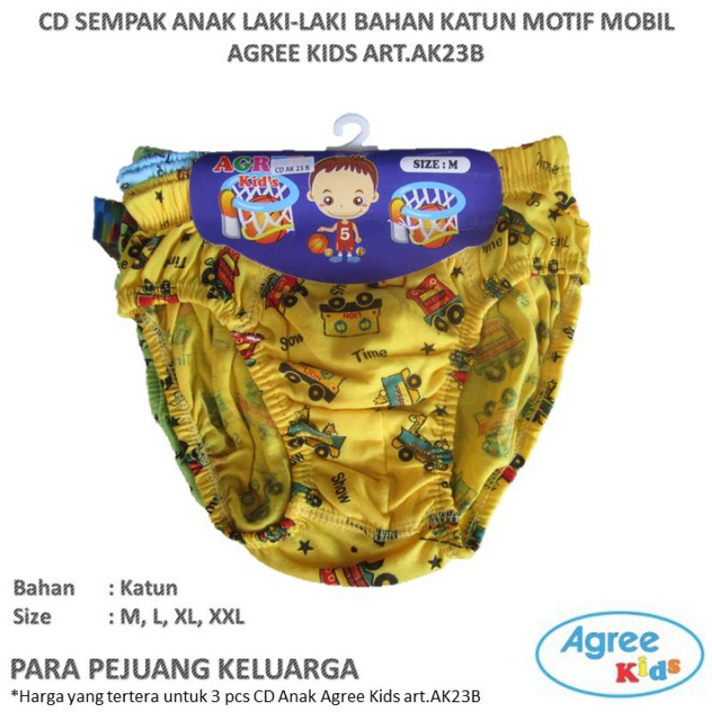 Celana Dalam Anak Cowok | agree kids AK 023 | 3 Pcs*