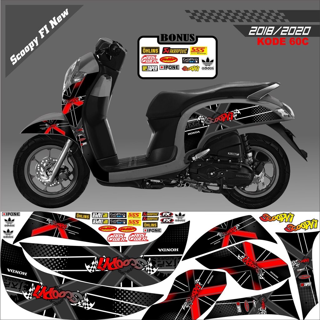 Striping Scoopy Sticker Scoopy 2017/2020 Kode 60