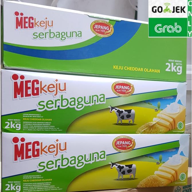 

Keju MEG CHEDDAR Serbaguna 2 KG cheese GOJEK / GRAB ONLY