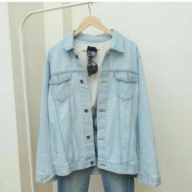 Jaket Jeans bio putih Oversize Premium Quality