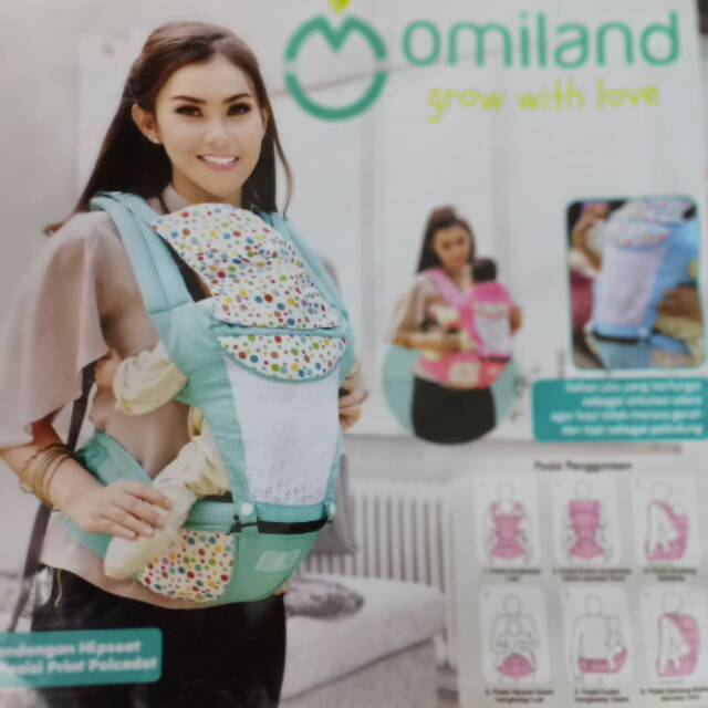 Omiland Hipseat Gendongan bayi motif Polcadot 6POSISI