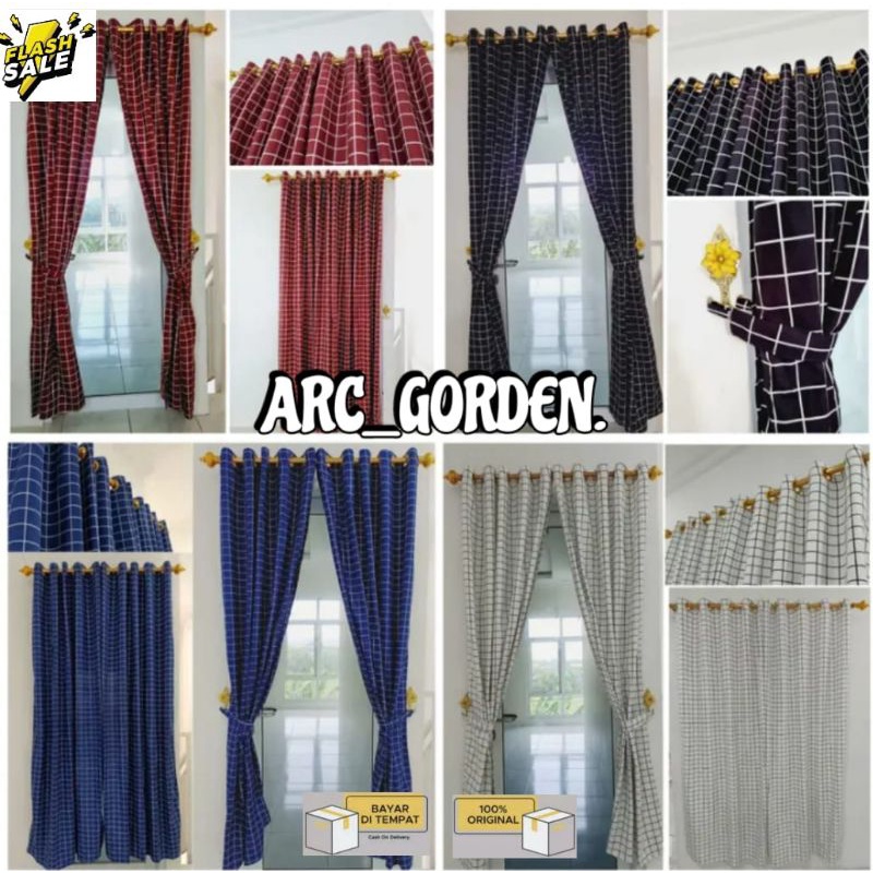 [ARC_GORDEN.] gorden kotak hitam gorden kotak kotak minimalis gordeng jendela/gorden pintu/gorden mi