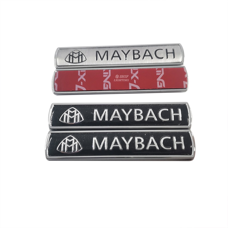 2pcs Stiker Emblem Logo Maybach Bahan Metal Untuk Bagasi Belakang Mobil