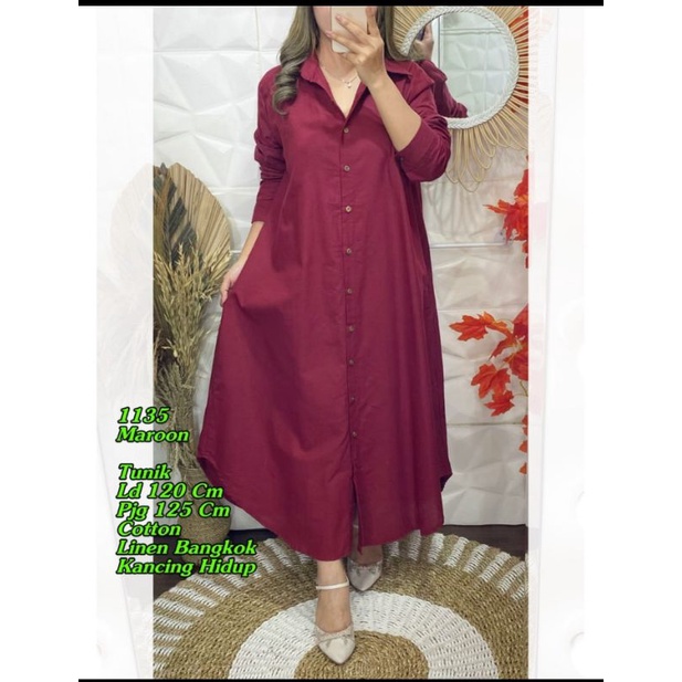 1135 LONG TUNIK COTTON LINEN BANGKOK