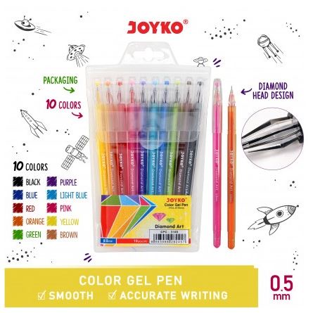 

Color Gel Pen Pulpen Joyko 10 Warna