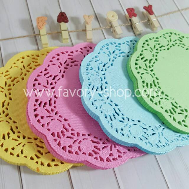  Paper  Lace  Doilies 7 5 Inch Warna  Kertas Alas Renda isi 