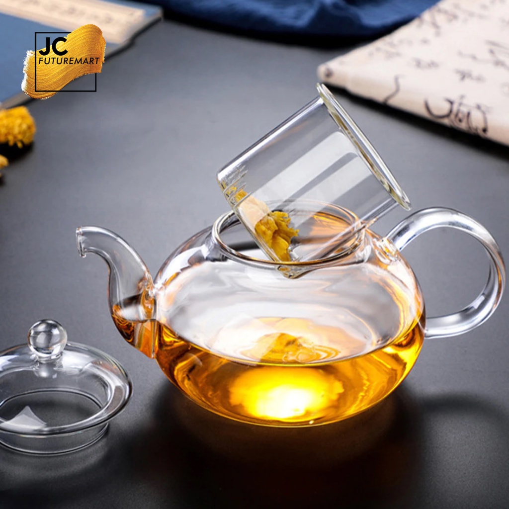 TEA POT GLASS INFUSER 400ML | TEKO TEH SARINGAN KACA - HY400