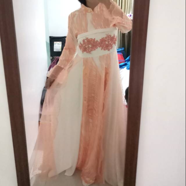 REAL PICT READY  Gamis pesta premium mewah brokat tile payet satin bordir