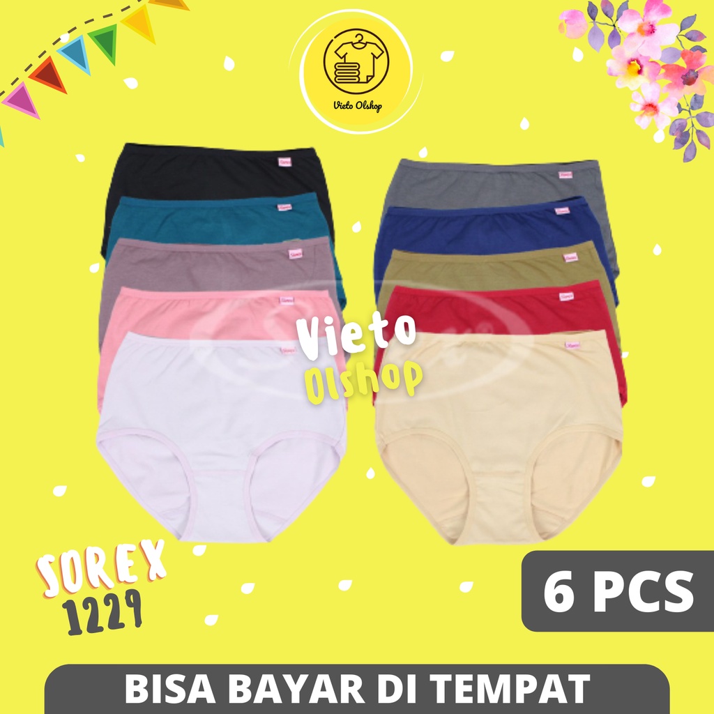 Celana Dalam Wanita Sorex 1229 Isi 6 Pcs Lusinan Pakaian Dalem Sorek Dewasa Underwear Daleman Cewek 