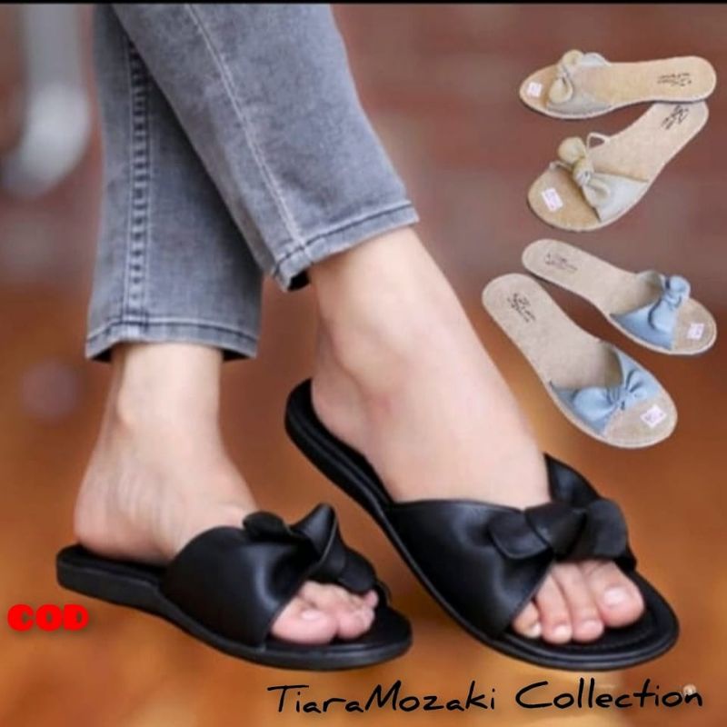 Sandal Papirut Wanita Pita Teplek Sol Karet Anti Licin