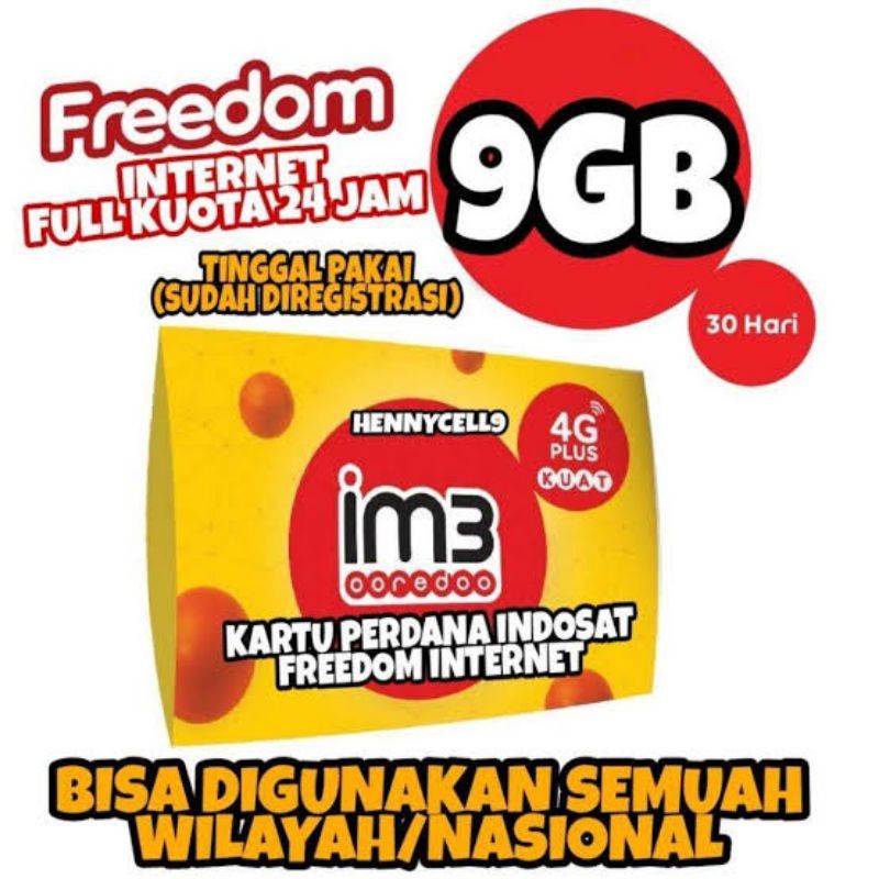 IM3 FREEDOM INTERNET 9GB/30Hari