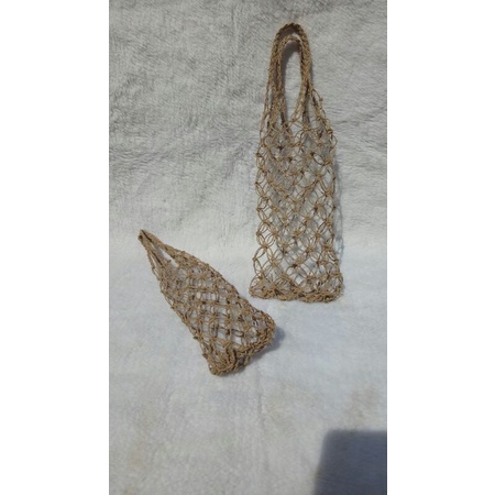 natural tas botol/tas anyaman/tas tali size small