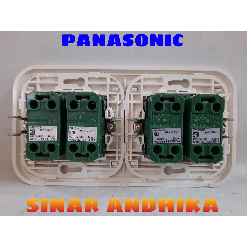 SAKLAR SERI KECIL DOUBLE HOTEL INDIKATOR PUTIH PANASONIC WEJ 78049+WEJ 5572