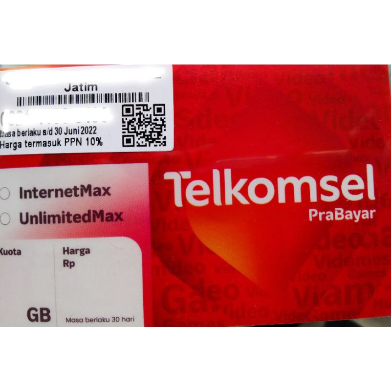 Kartu Perdana Telkomsel RED 0K, 2,5GB, 7GB, 9GB