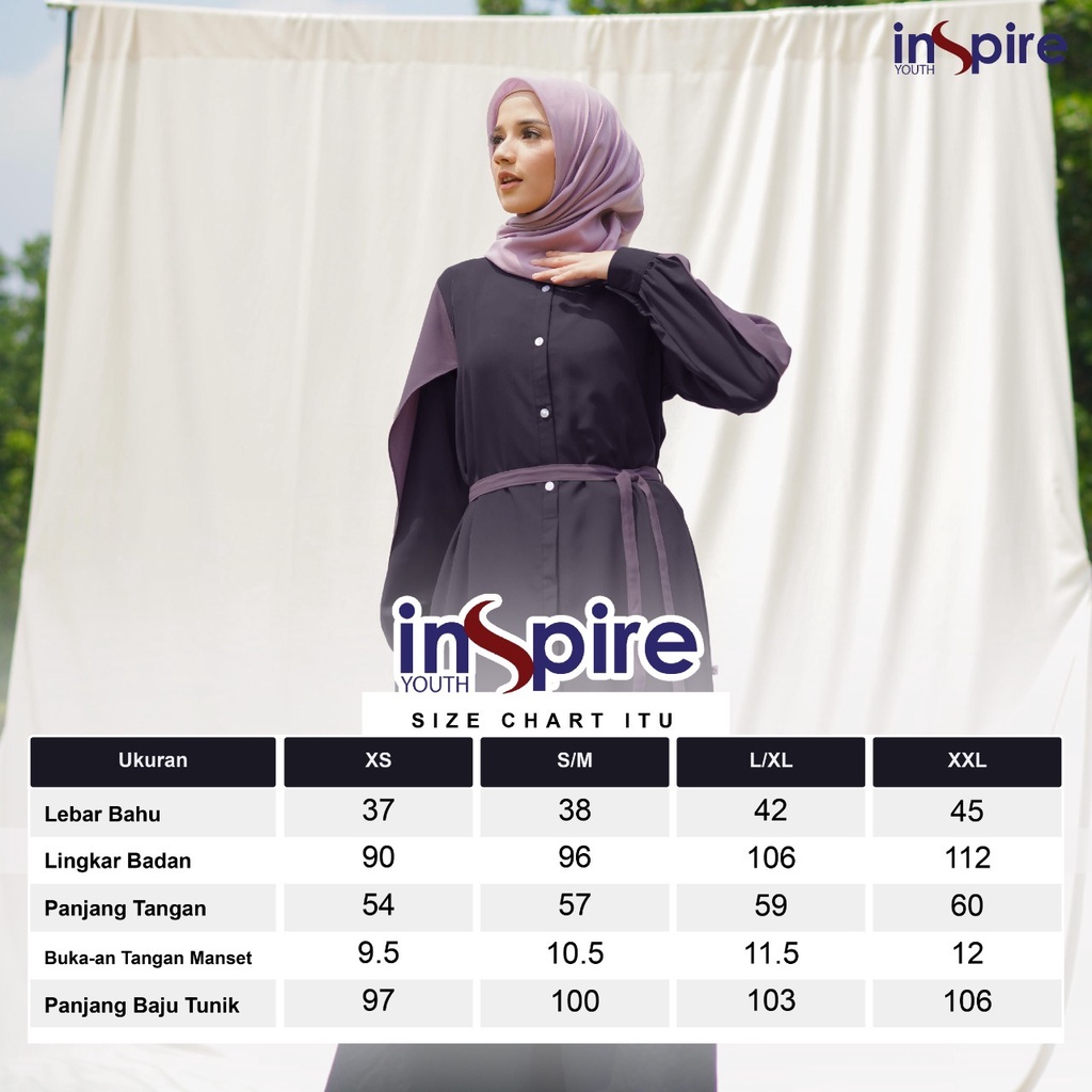 Inspire ITU 46 Atasan Tunik Bahan Carina Casual Outfit Baju Wanita Muslimah Polos