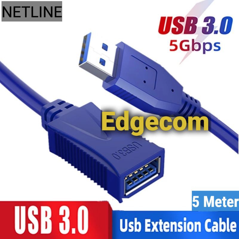 Kabel USB 3.0 Extension A Male to A Female 5 Meter NETLINE