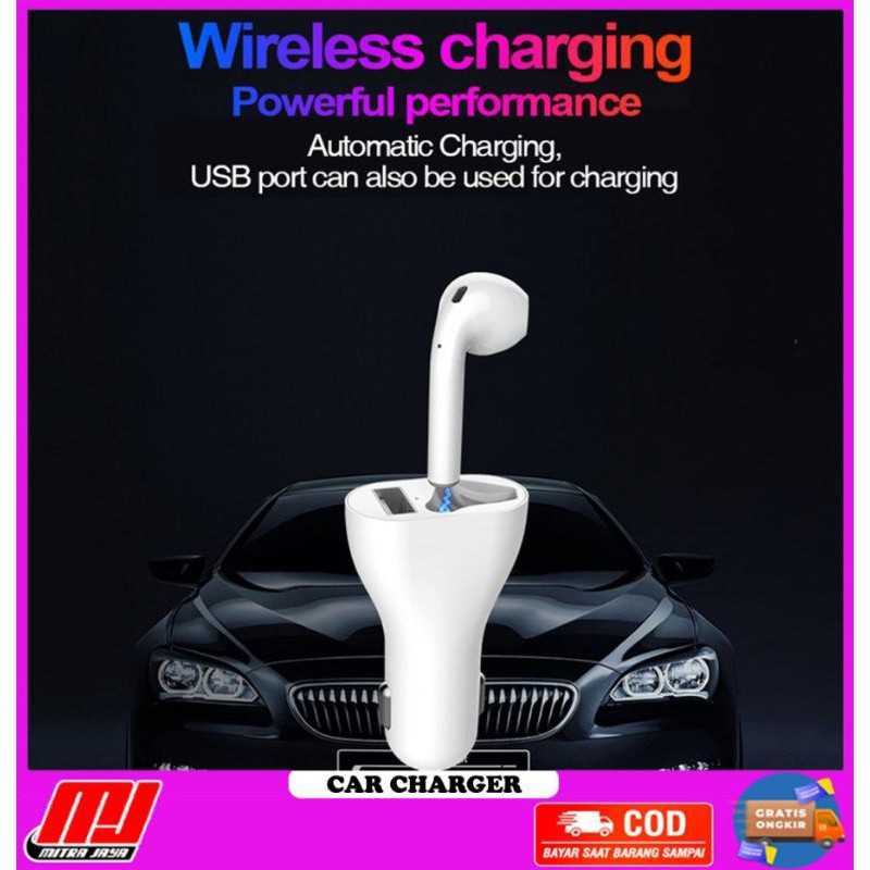 Car Charger With Headset Wireless Bluetooth