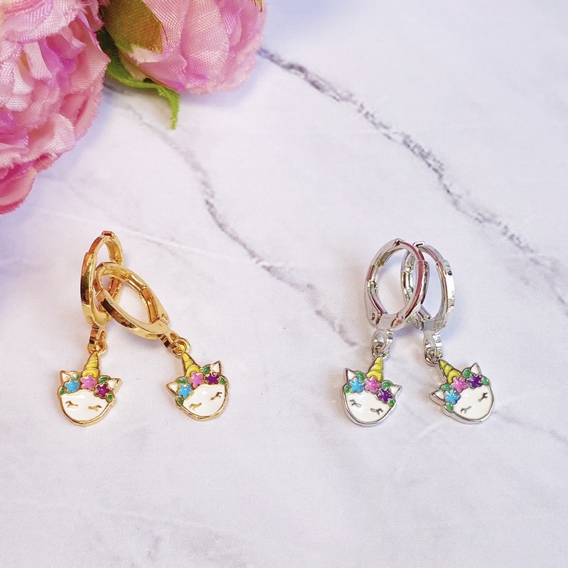 Anting Bayi / Anak Flower Unicorn Lapis Emas