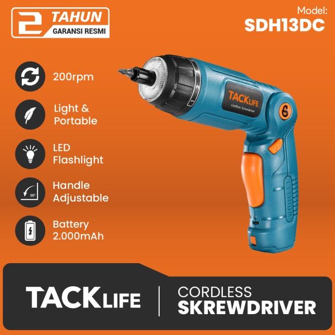 Bor Obeng Tacklife SDH13DC 200RPM Cordless Rechargeable